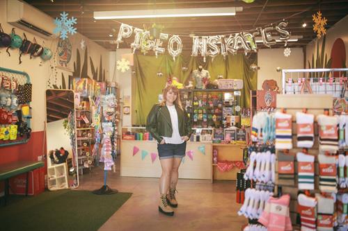 Owner Shayna Meikle in her shop after it's 10 year anniversary community event in 2023.