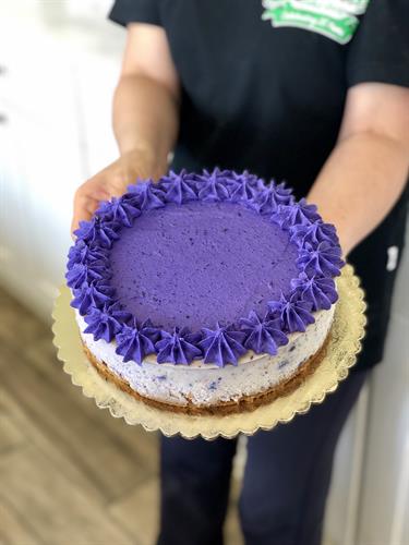 Our Ube Cheesecake is a customer favorite