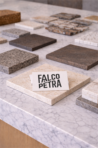 Flat lay of stone samples