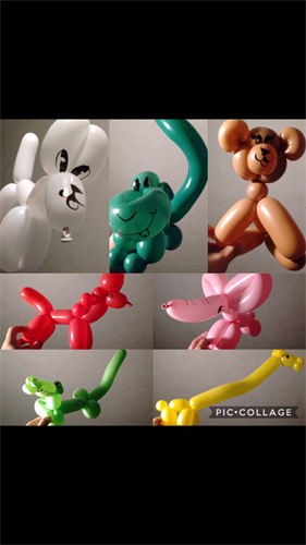 One balloon animals for open events. One balloon animals for open events.