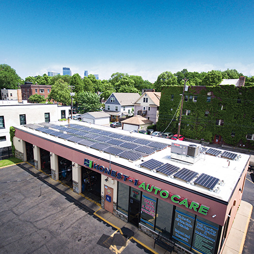 Rooftop solar for Honest-1 Auto Care