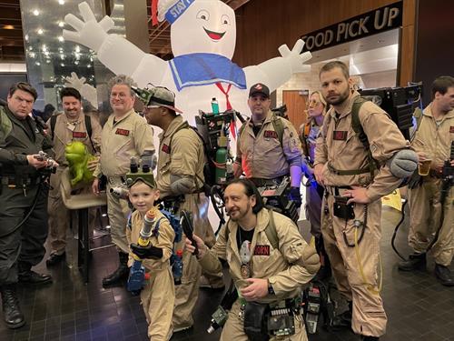 Cosplayers - Ghostbusters with Stay Puft Marshmallow Man