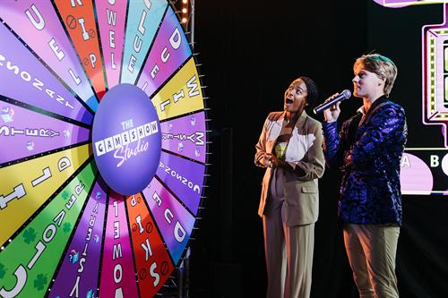 Contestant Spins the Wheel of Wonder