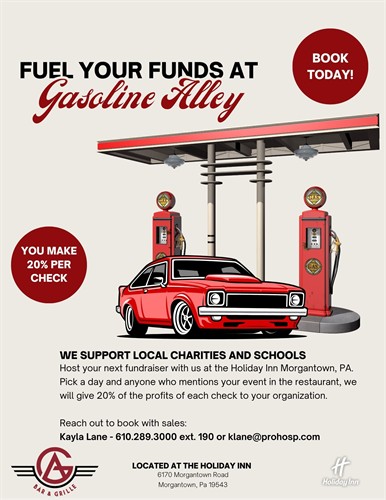 Host your next fundraiser with Gasoline Alley!