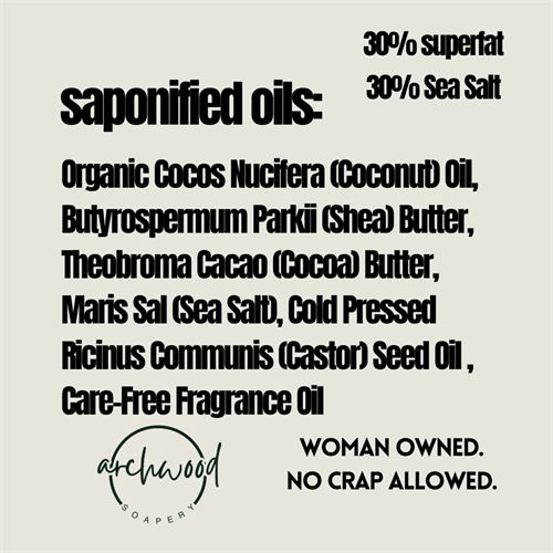 back side of filthy vegan sea salt soap