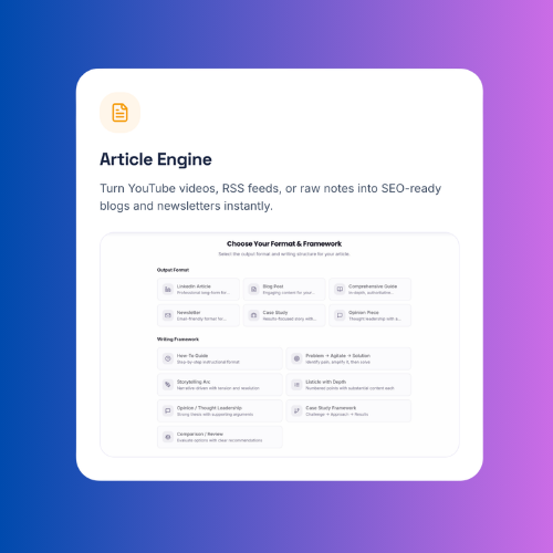 Write an Article FAST