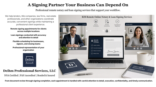 B2B Remote Online Notarization & Loan Signing Services | Deihm Professional Services