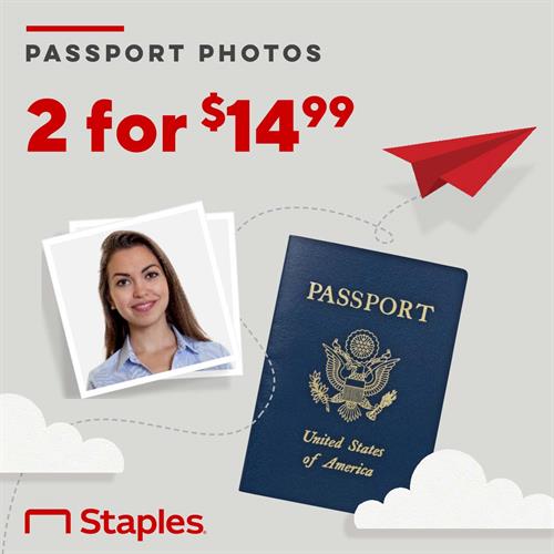 Get your passport photos at Staples