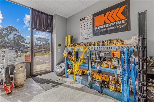 We offer several strap potions for securing your load. Our best seller is our Kinedyne line.