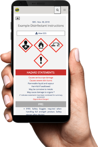 Easy access to SafetySnaps and the safety data sheet 24/7