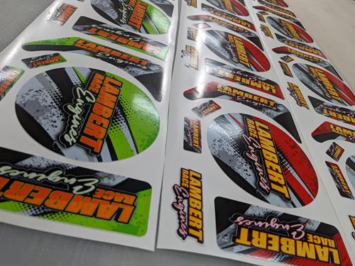 Printed vinyl decals cut to shape