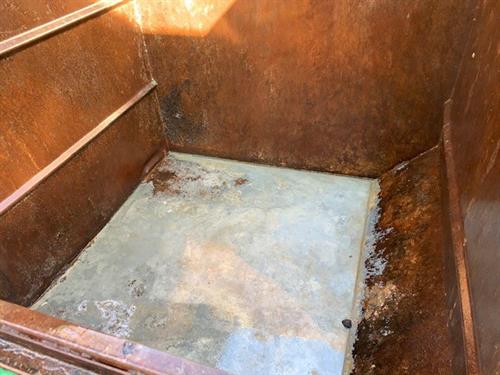 Inside of Dumpster Bin after Cleaning and Sanitizing 
