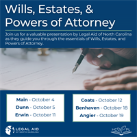 Wills, Estates, and Powers of Attorney with Legal Aid NC