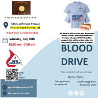 Blood Drive Hosted By the American Legion Post 46