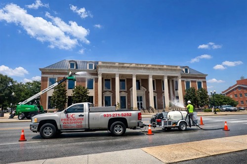 Commercial exterior cleaning at Tennessee Tech University in Cookeville, TN.