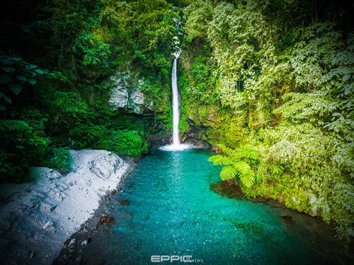 Volcanic waterfalls are everywhere in southeast Asia. Every one of them deserves a photo.