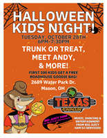 Texas Roadhouse Trunk or Treat/ Kid's Night