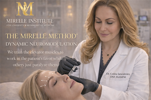 Mastery of Dynamic Neuromodulation. Through the Mirelle Method, we intelligently train facial elevators to work in your favor while strategically blocking the depressors—sculpting a naturally lifted, rejuvenated profile via advanced neural intelligence.