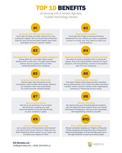 10 Benefits of working with a Vendor Agnostic, Trusted Technology Advisor 10 Benefits of working with a Vendor Agnostic, Trusted Technology Advisor
