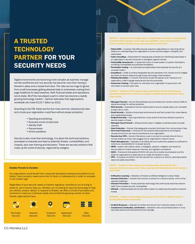 A Trusted Technology Partner for your Security Needs A Trusted Technology Partner for your Security Needs