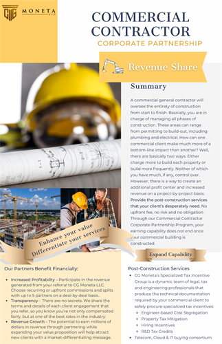 Commercial Contractor Corporate Partnership Program Commercial Contractor Corporate Partnership Program