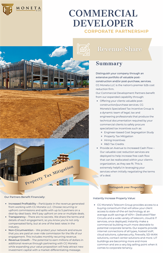 Commercial Developer Corporate Partnership Program Commercial Developer Corporate Partnership Program
