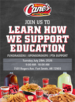Raising Cane's Education Station Event - July 28, 2026