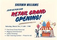 Sherwin-Williams Retail Grand Opening 03/07