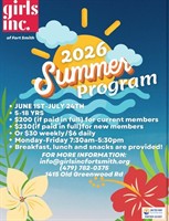 News Release: 2026 Summer Program at Girls Inc.