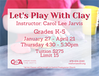 Let's Play With Clay(grades K-5)