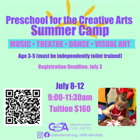 Preschool for the Creative Arts Summer Camp
