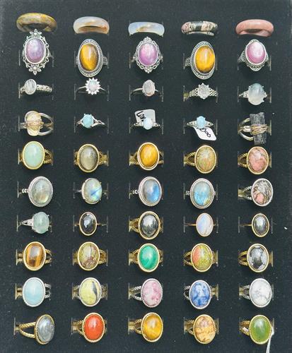 Handmade Adjustable 18k gold plated Crystal Rings  Handmade Adjustable 18k gold plated Crystal Rings