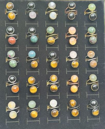 Double Stone Adjustable Rings   Double Stone Adjustable Rings