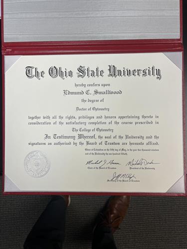 Dr. Connor’s proud moment earning his Doctor of Optometry degree.