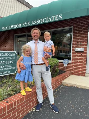A special moment. Connor’s kids visiting the clinic that serves so many local families.