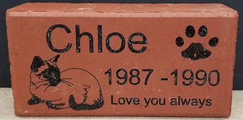 Brick laser engraved 