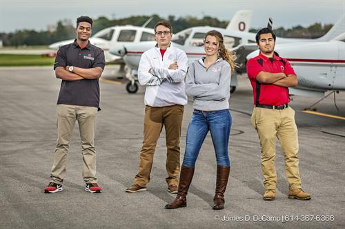 Students from the Ohio State University College of Engineering Aviation Studies Program photographed October 9, 2015 in Columbus, Ohio. (© James D. DeCamp | http://www.JamesDeCamp.com | 614-367-6366)