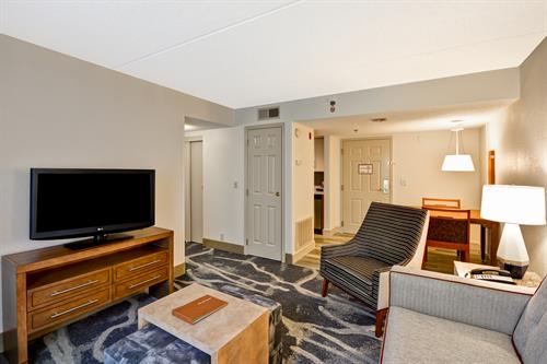 All suite accommodations; separate living area from the bedroom