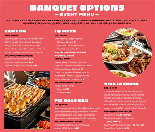 Banquet Menu Options