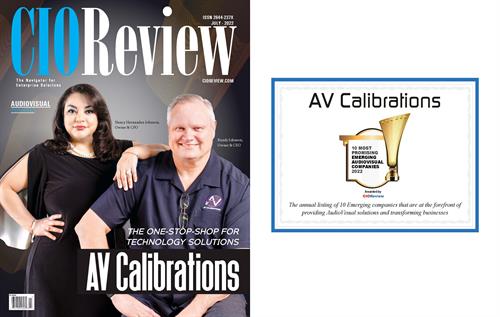 AV Calibrations, LLC was voted by CIOReview as the top 10 Most Promising Audiovisual Solutions Providers
