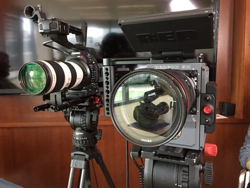 Dual camera set-up for interviews 