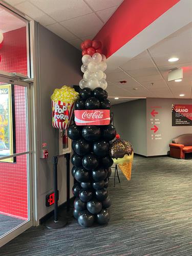 Custom Coke Bottle Sculpture for a movie theater grand re-opening in Montgomeryville, PA!