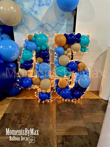 5' standard mosaic numbers with lights! Great for any big milestone!