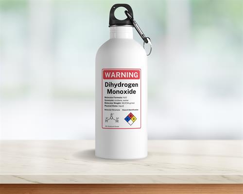 Personalized Dihydrogen Monoxide Water Bottle