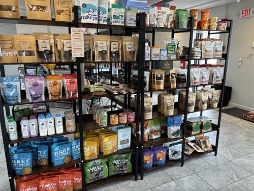 Our dog treat selection: From Biscuits to dehydrated meat. All natural and single ingredients. Supplements available too!   