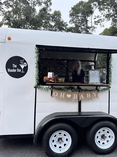 Event bartender in Mobile Bar Trailer at Baby Shower event in Manchester, New Hampshire