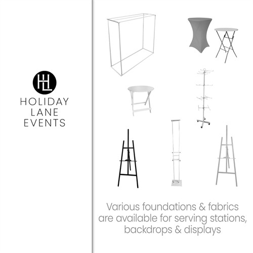 Various foundations & fabrics are available for serving stations, backdrops & displays  | Holiday Lane Events