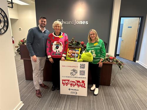 Nick, Kirsten, and Debra after a successful "Toys for Tots" Campaign