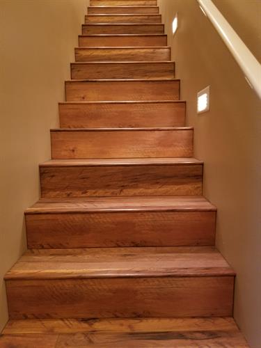 Laminate floors on stairs. 