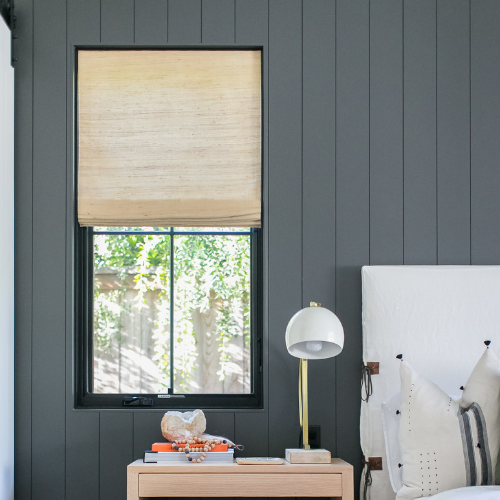 Inside mounted Roman shade in Bali - Toast